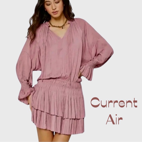 Current Air Dresses & Skirts - Current Air Lilac Purple Ruffled Coastal CowGirl Mini Dress NWOT Size M